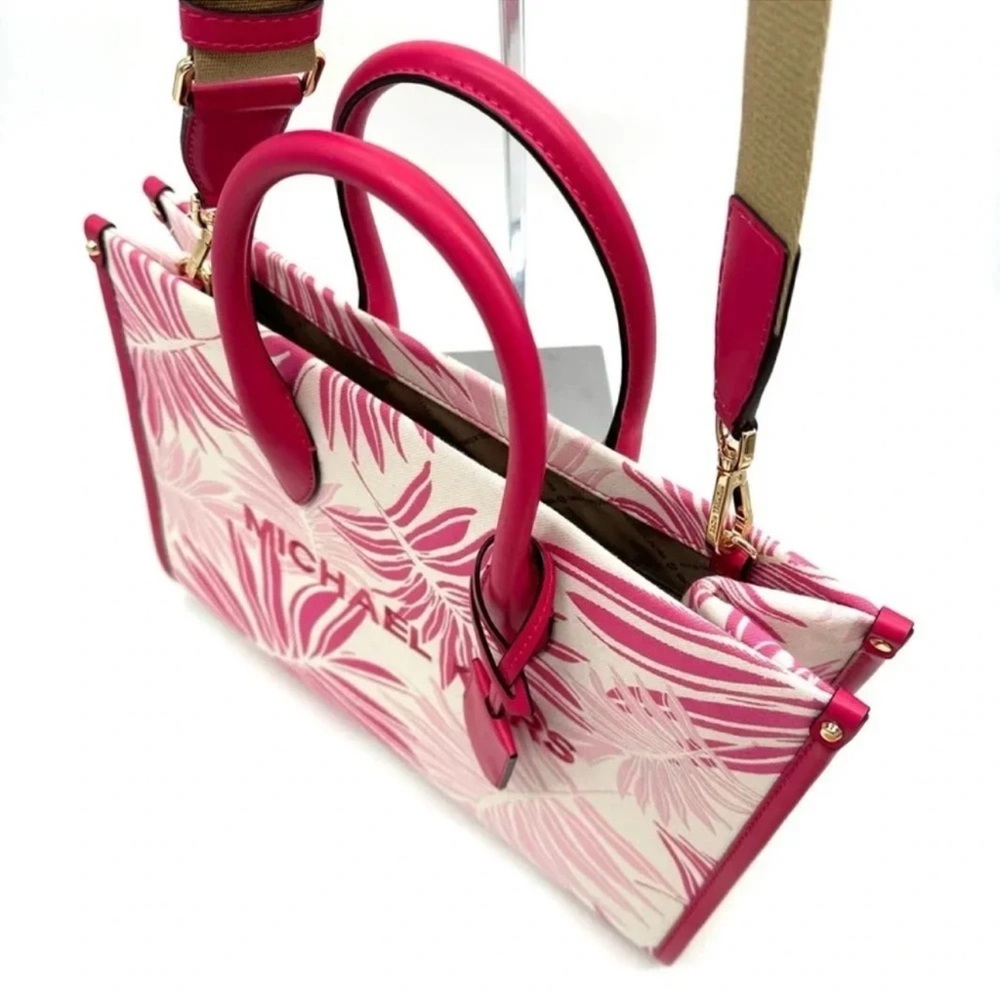 Michael Kors Medium Mirella Tote Bag Electric Pink Multi - Picture 7 of 11